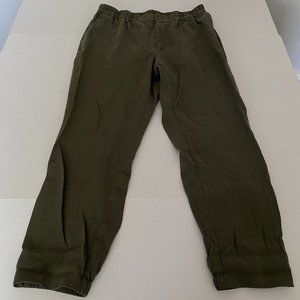 A New Day Olive Green Women Straight Pants Casual Rayon Front Pocket Large